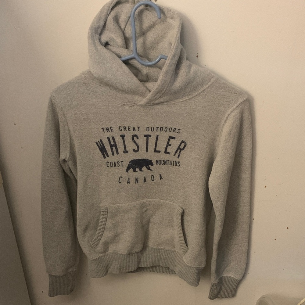 Fantastic Whistler BC Fleece Factory 60/40 cotton blend Grey Hoodie SZ M Youth